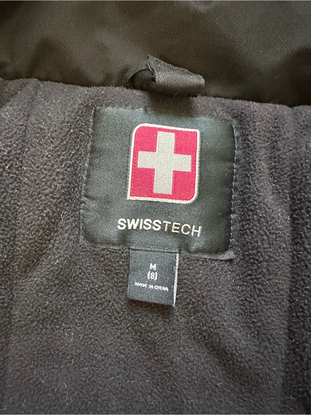 Swiss Tech Kids Black Hooded Puffer Jacket